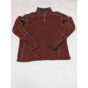 Men's KÜHL Red & Gray Kastimira Quarter Zip Up Sweater XL